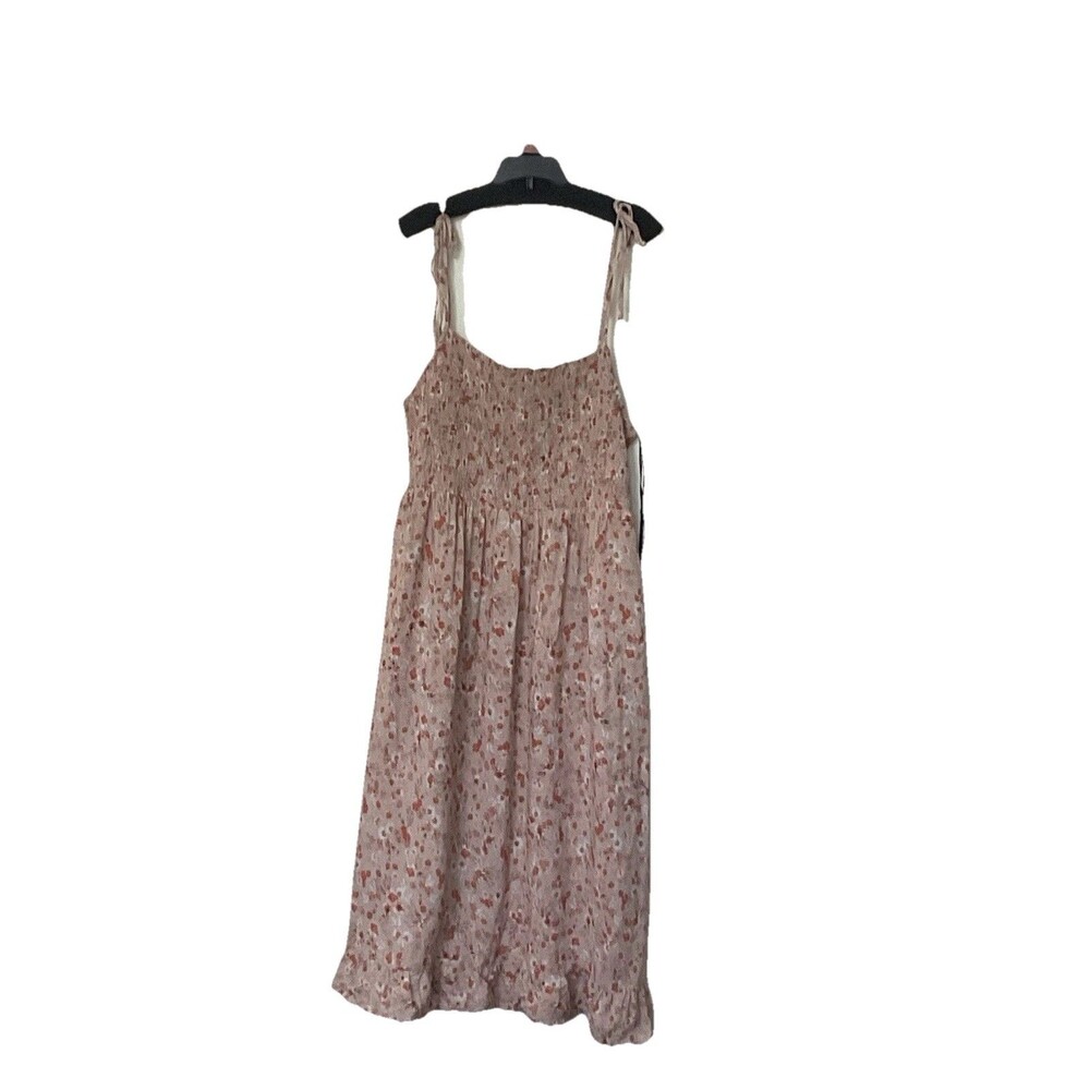 Forever 21 Smocked Spaghetti Straps Floral Pink Orange Plus Size 2X Sun Dress - Picture 1 of 9